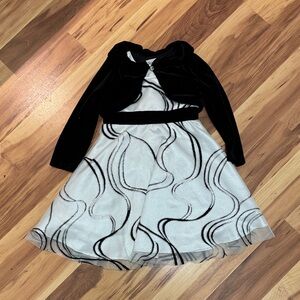 Jona Michelle Black and White Formal Kids Dress